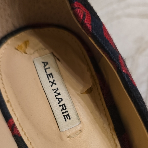 Alex Marie Black and Red Floral Heels - Picture 9 of 16